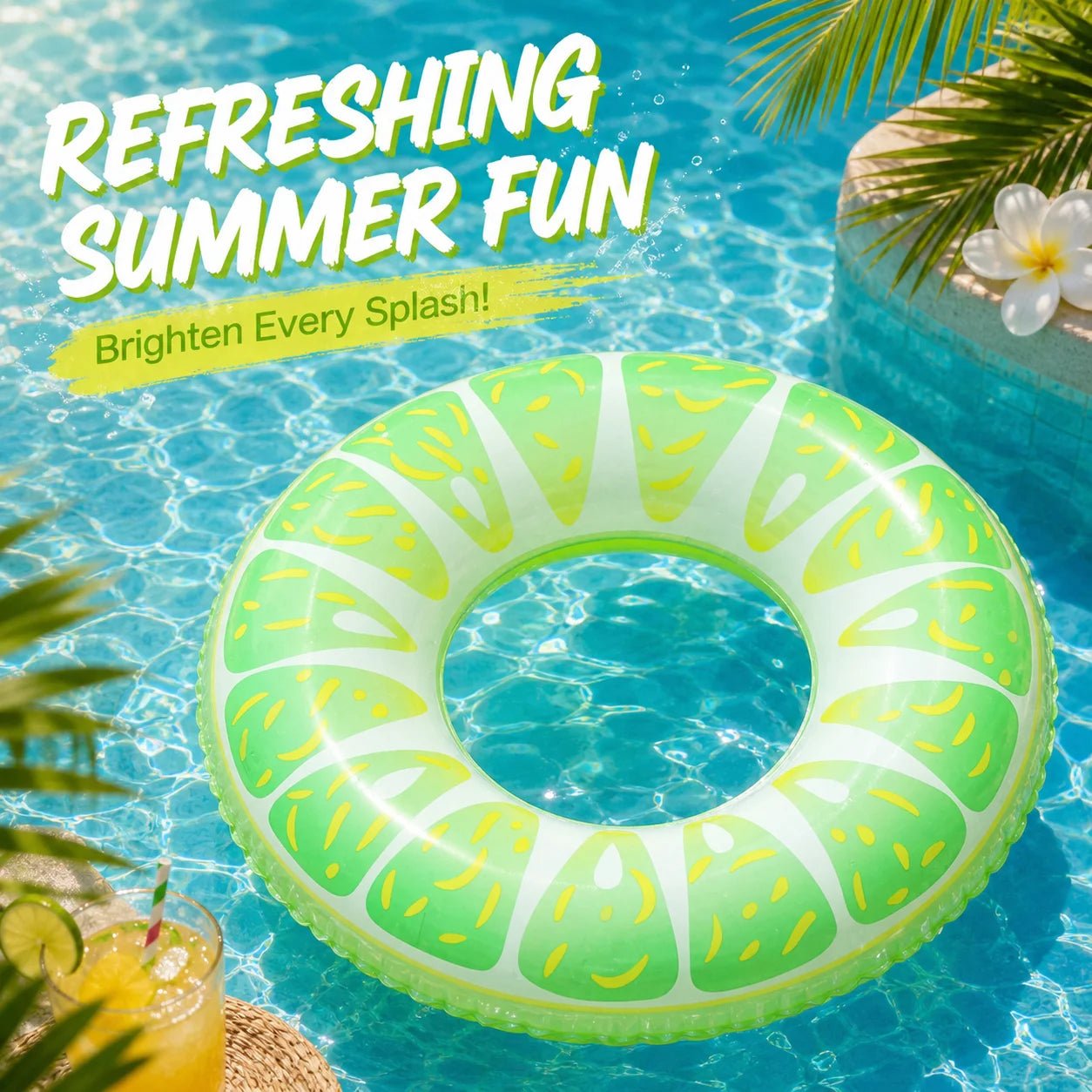 1PC Fruit Pool Float, Watermelon Swim Tube Ring, Inflatable Swim Pool Party Inner Tube Summer Pool Toy for Fun - My Store