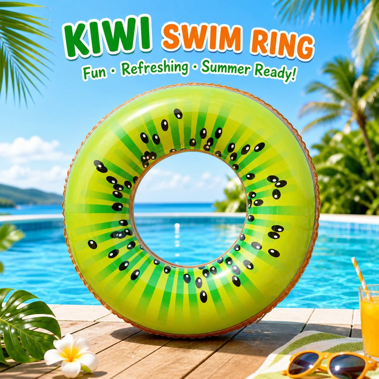 1PC Fruit Pool Float, Watermelon Swim Tube Ring, Inflatable Swim Pool Party Inner Tube Summer Pool Toy for Fun - My Store