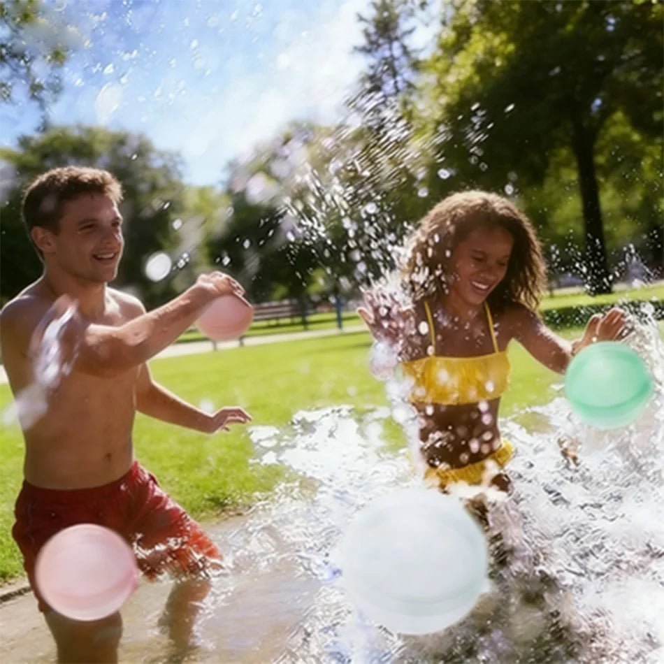 6-60P New Reusable Water Balloons Refillable Water Balloon Quick Fill Self Sealing WaterBomb Splash Balls Swimming Pool - My Store