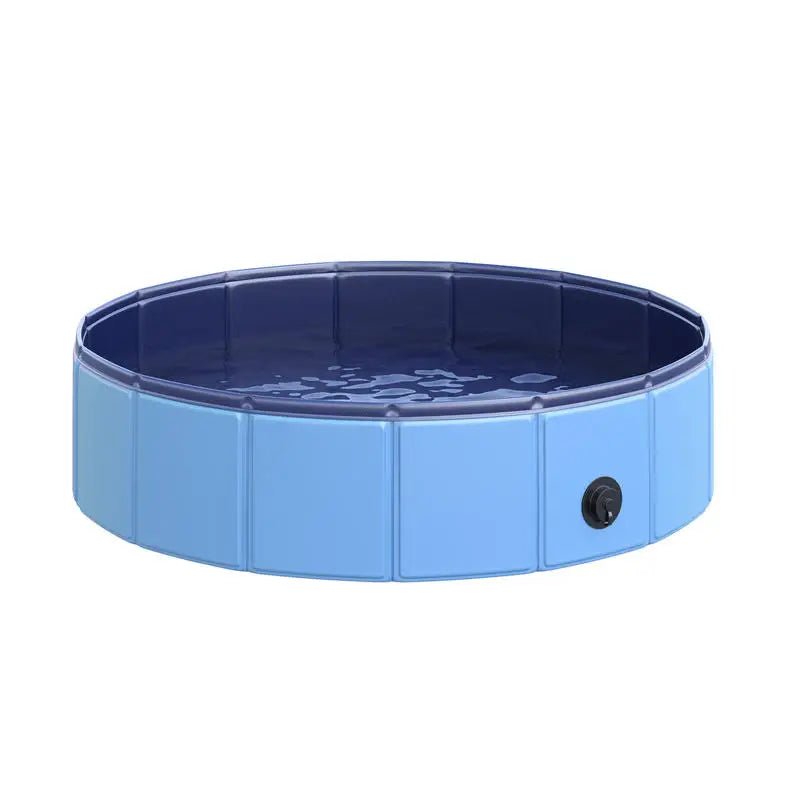 Dog Pool Foldable Pvc Basin Non-Slip Easy to Clean Diameter 80 Height 20 cm Blue - My Store