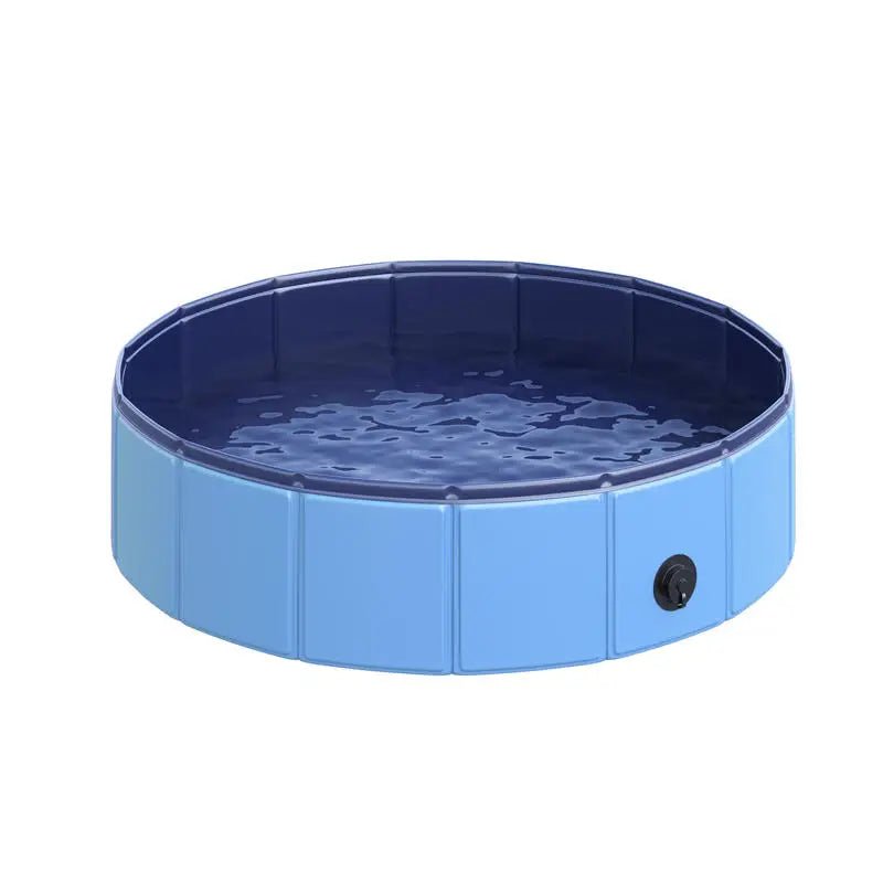 Dog Pool Foldable Pvc Basin Non-Slip Easy to Clean Diameter 80 Height 20 cm Blue - My Store