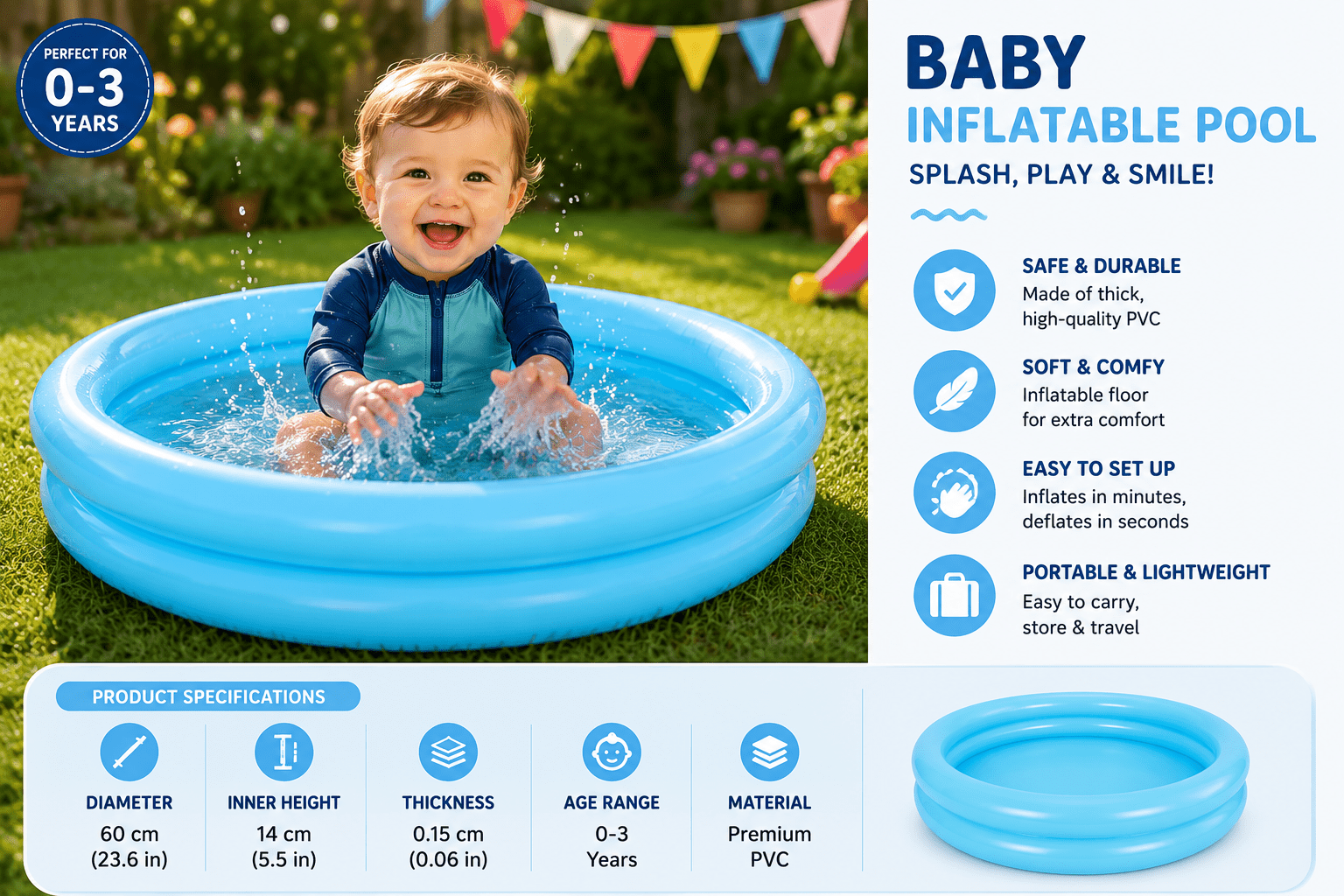 Portable Baby Inflatable Pool - My Store
