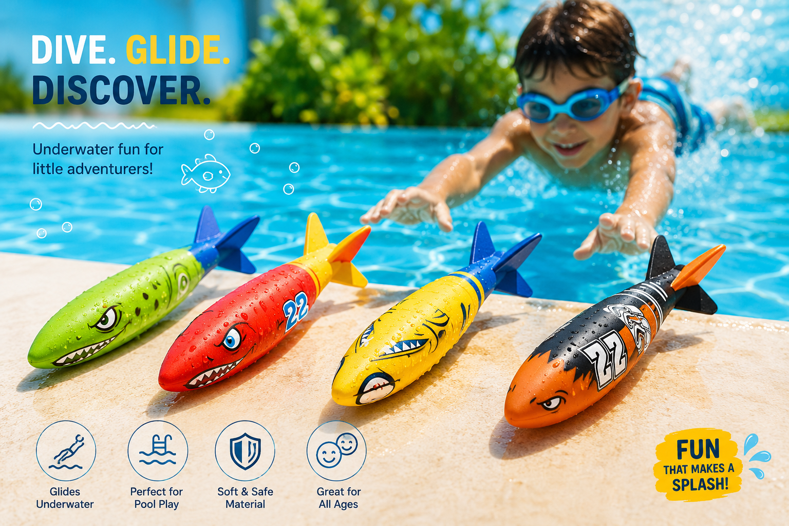 SplashMode AquaGlider™ Diving Sharks - My Store