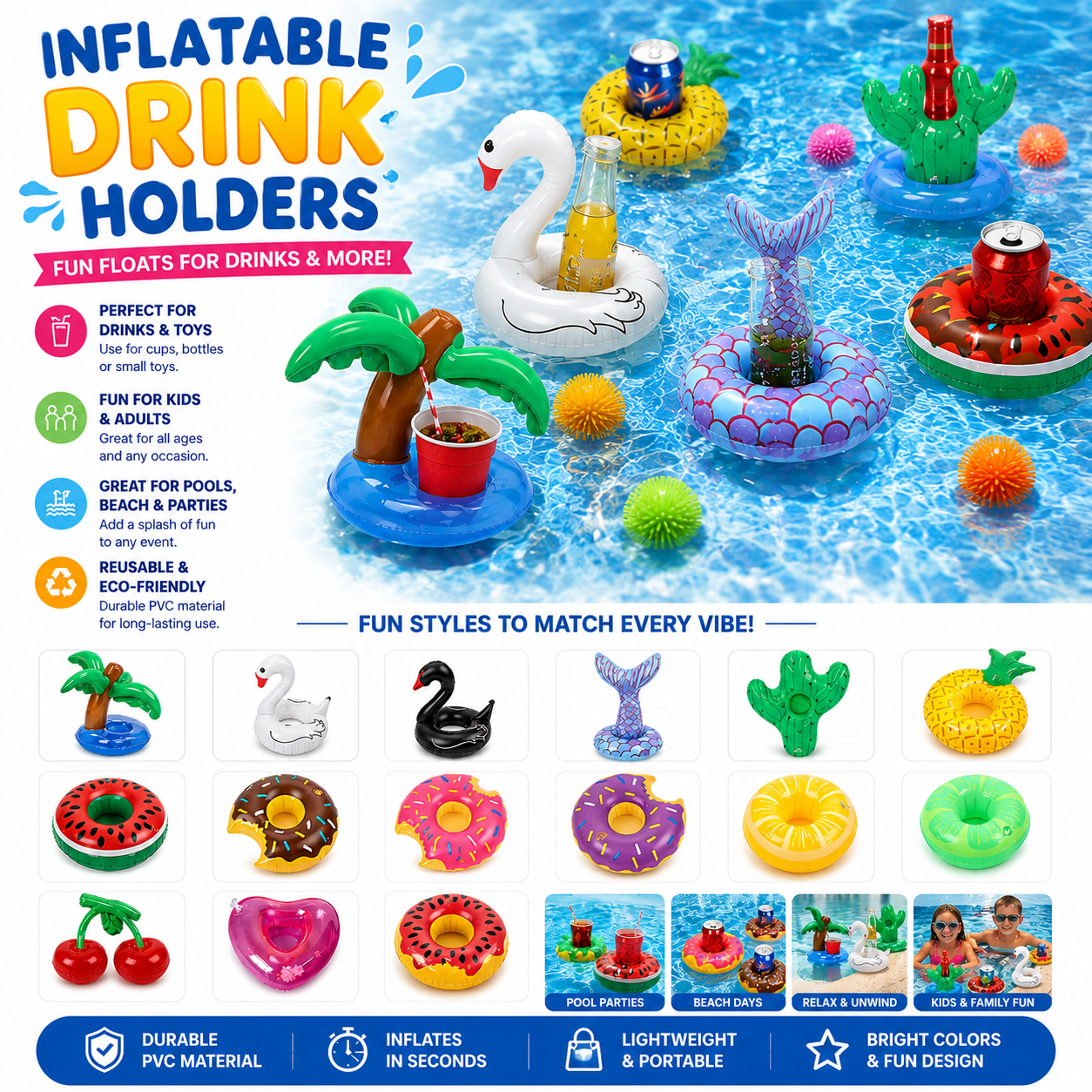 SplashMode FloatSip™ Inflatable Drink Holders - My Store
